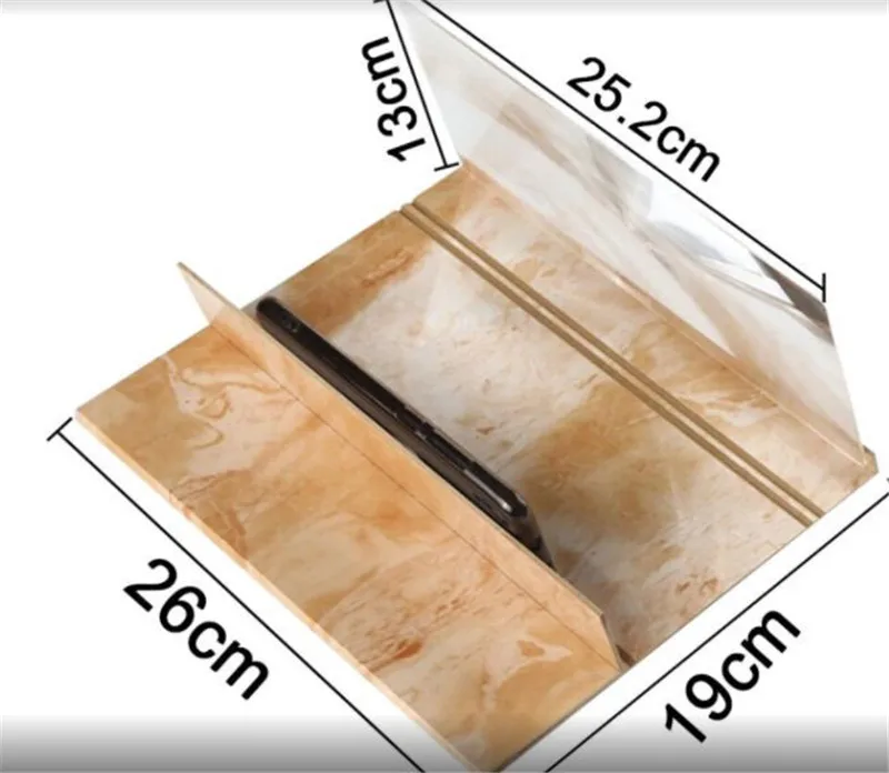 Стереоскопический усилительный 12 дюймов мобильный телефон видео экран Лупа усилитель складной увеличенный расширитель Настольный деревянный кронштейн