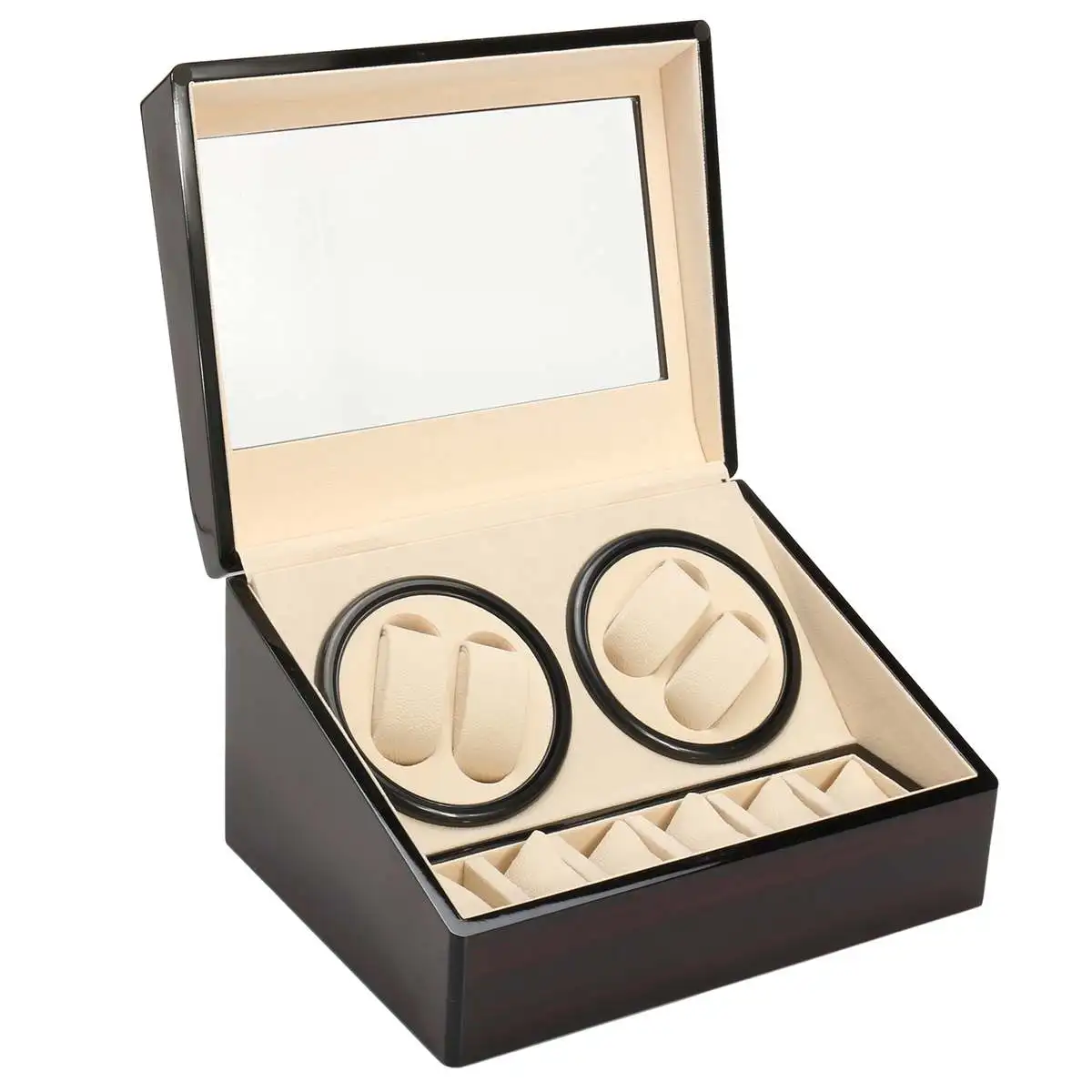 

4+6 US plug Automatic Mechanical Watch Winders Watch Boxes PU Leather Storage Box Collection Watch Display Jewelry Winder Box