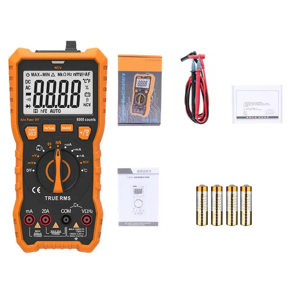 

118C 20A Digital Multimeter 6000 Counts NCV HFE True-RMS 100mF capacitance Magnet AC/DC Voltage Current Temperature