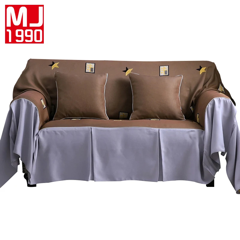 Dust Proof Sofa Towel Polyester Slip resistant Slipcover 3D Embroidery