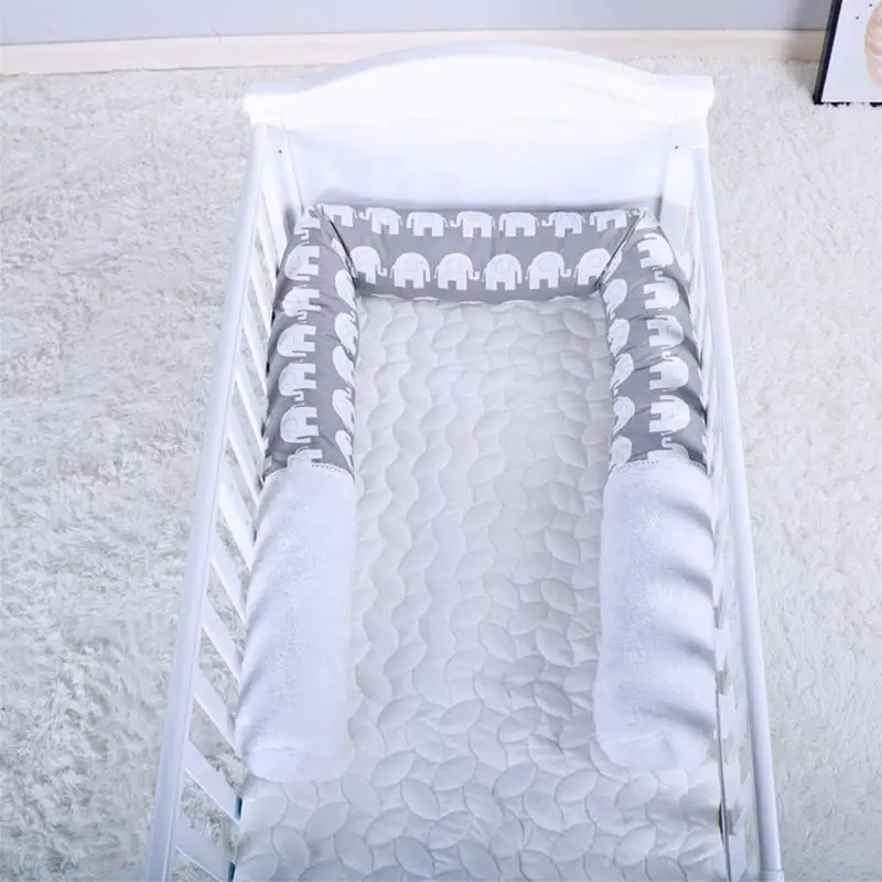 Baby Bed Thicken Bumpers One-piece Crib Around Cushion Cot Protector Pillows Safety Collision Barrier Cotton Pillow Stuffed Toy