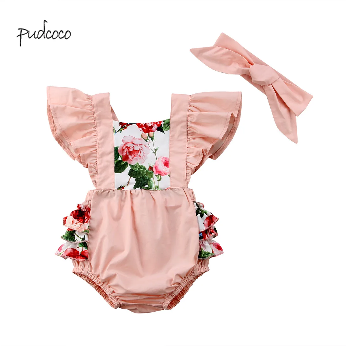 Новый бренд Pudcoco для малышей новорожденных девочек Цветочная фотография