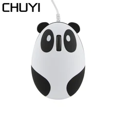 CHUYI милый мультфильм панда проводной мышь 1600 точек на дюйм оптический Компьютерная мышь USB кабель 3D офисные мыши Компьютерные для девоч