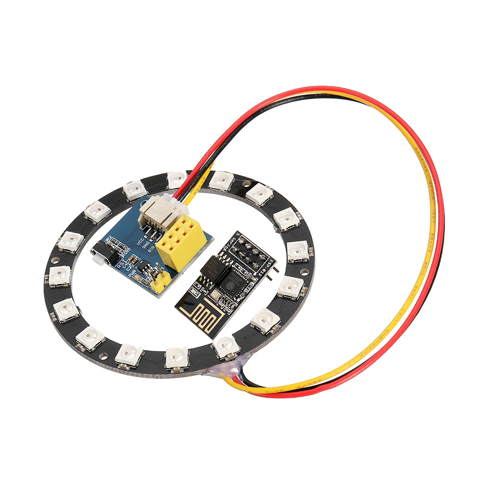 

NEW Light Ring Electronic Maker Student Education ESP8266 ESP01S 01 RGB LED Smart Wifi Kit
