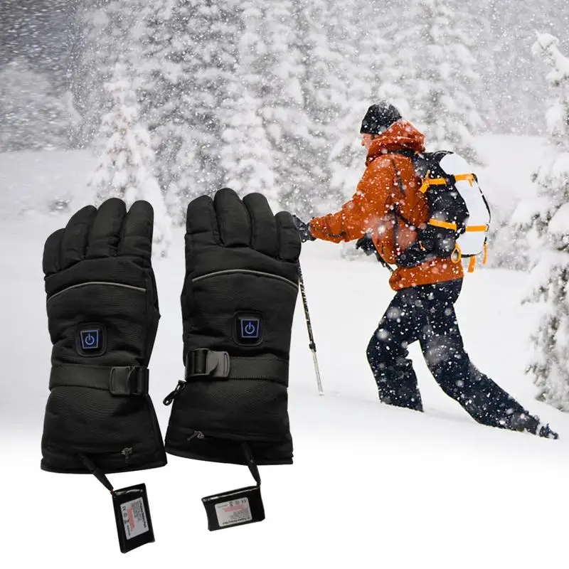 Waterproof Heated Gloves Battery Powered USB Charging Electric Outdoor Sports Skiing Gloves Full Five-Finger Warm Glove