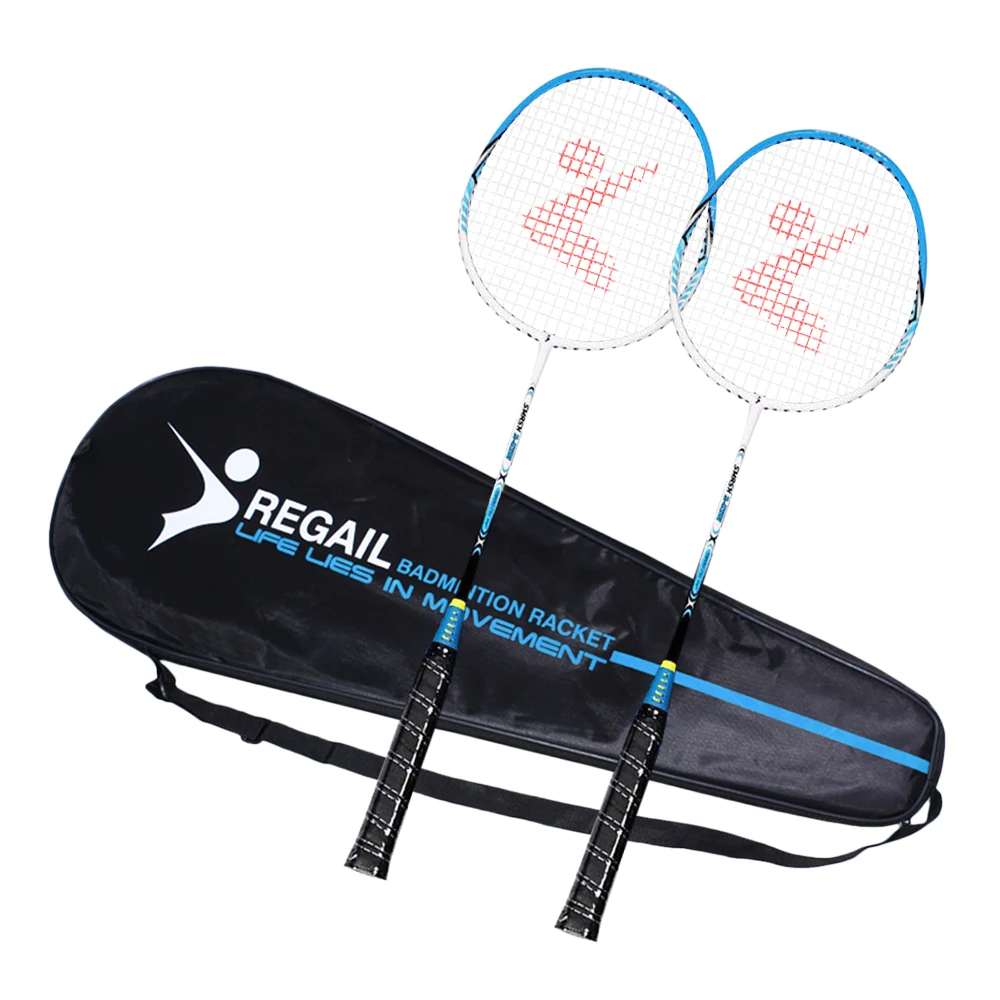 

REGAIL Ultralight Badminton Racket Professional Aluminum Indoor Outdoor Sports Practice Badminton Racquet with Bag 2 Player