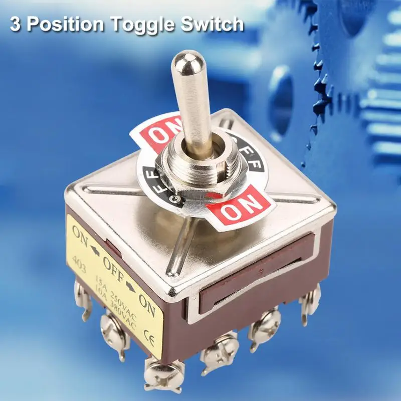 Toggle Switch 3 Position 12 Pin 4PDT ON-OFF-ON 10A/380VAC 15A/250VAC HK 