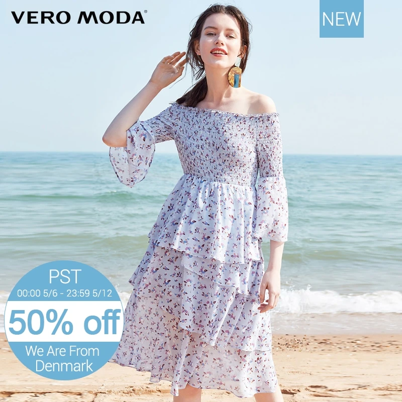 

Vero Moda 3/4 Flared Sleeves Floral Layered Dress |31827C521