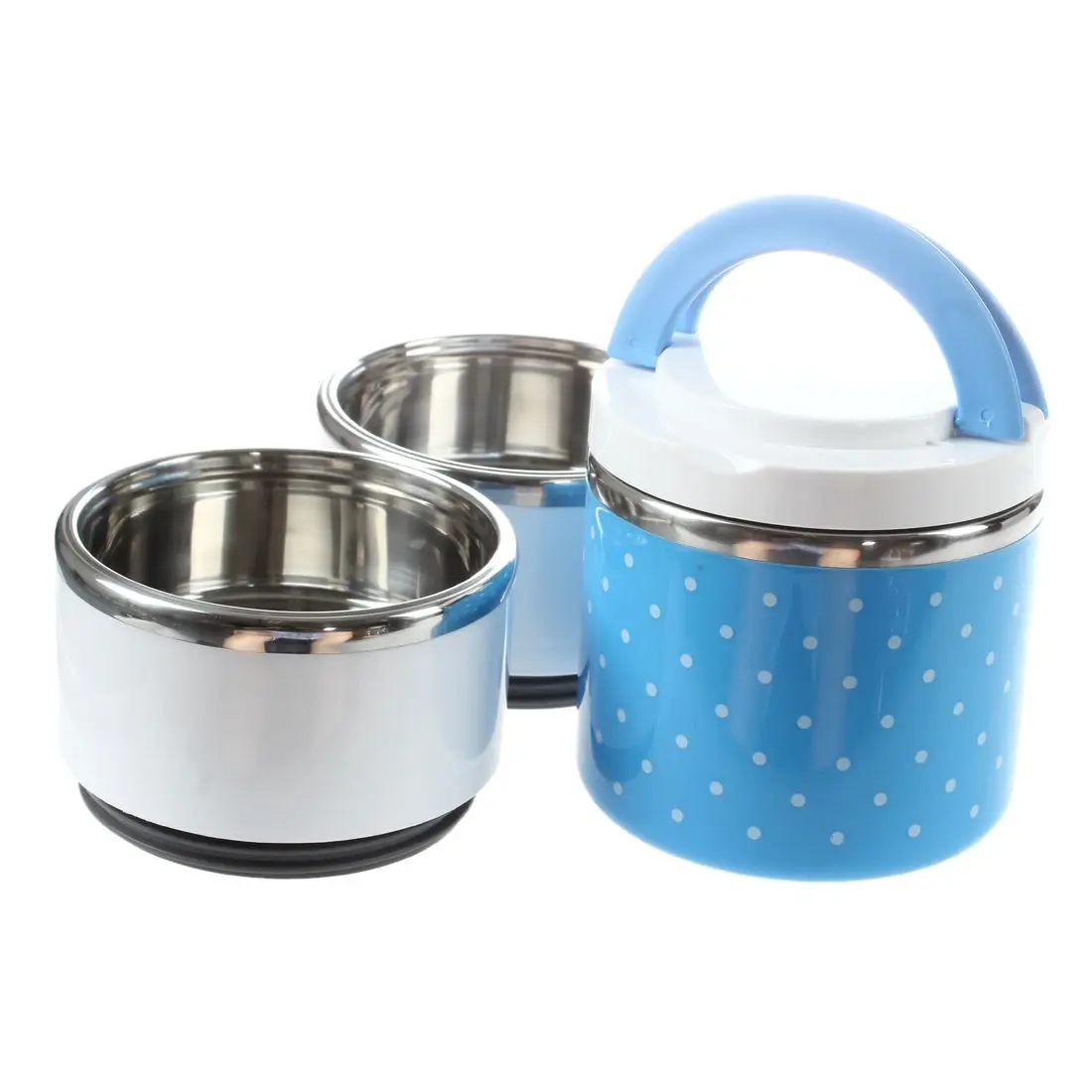 

3Layers Thermal Bento Lunch Box Thermos For Food Stainless Steel Insulation Storage food Container Dinnerware Sets Blue