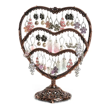 

Heart Earrings Necklace Jewelry Stand Holder Display Rack Simple Style Metal Stand Holder Display Shelf Jewelry Stand Holder