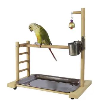 Birdcage Stands Parrot Play Gym Wood Conure Playground Bird Cage Stands Accessories Birdhouse Decor Table Top PlayStand 1