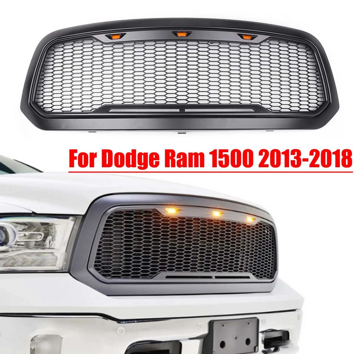 グリルダッジラム 1500 13 18 車のフロントグリルシェル Led ライト車のスタイリング自動車の付属品 Racing Grills Aliexpress