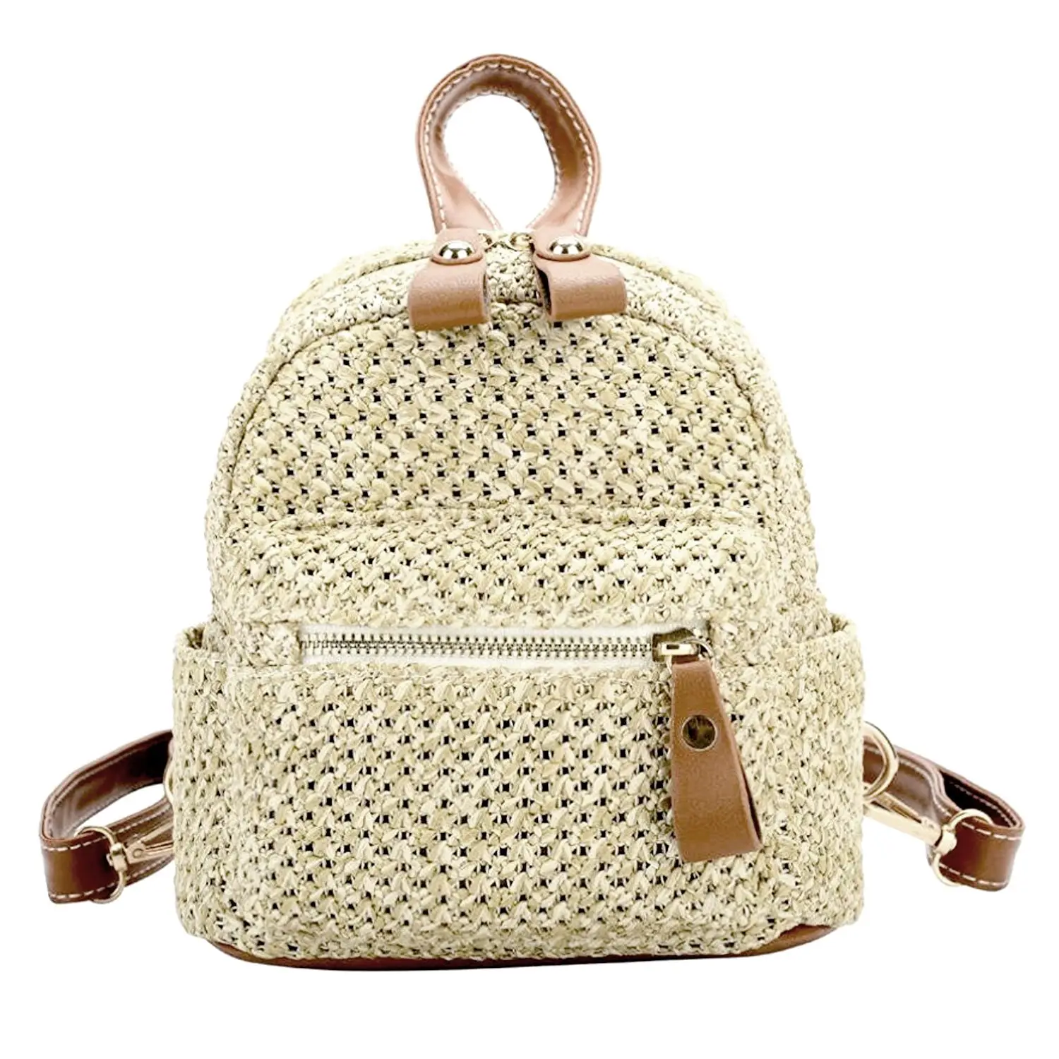 

Women girls weave bags mini backpack travel backpack school bag