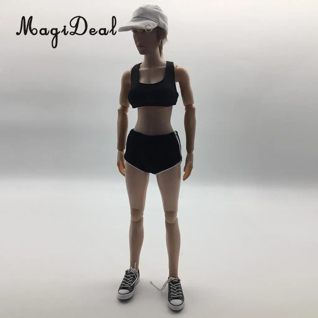 MagiDeal масштаб 1/6 женские спортивные брюки костюм рубашка для 12 дюймовых экшн