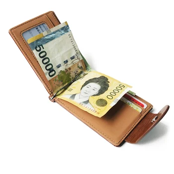 

Vintage Bifold Wallets Men with Matel Money Clip Hasp Men's Short Wallet Leather Slim Money Clips Male Portable Purses Male