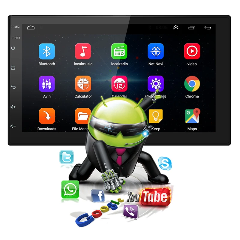 7 pulgadas Android8.1 2 Din Car DVD radio Multimedia Player navegación GPS Universal para Nis san peugeot toyota doble din autoradio