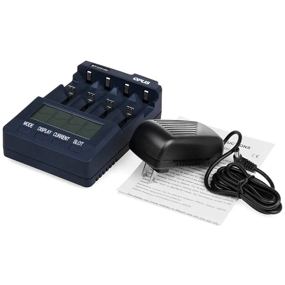 

BEESCLOVER Digital Intelligent 4 Slots AA/AAA LCD Battery Charger Opus BT - C3100 V2.2 Battery Charger Opus BT-C3100 V2.2 r29