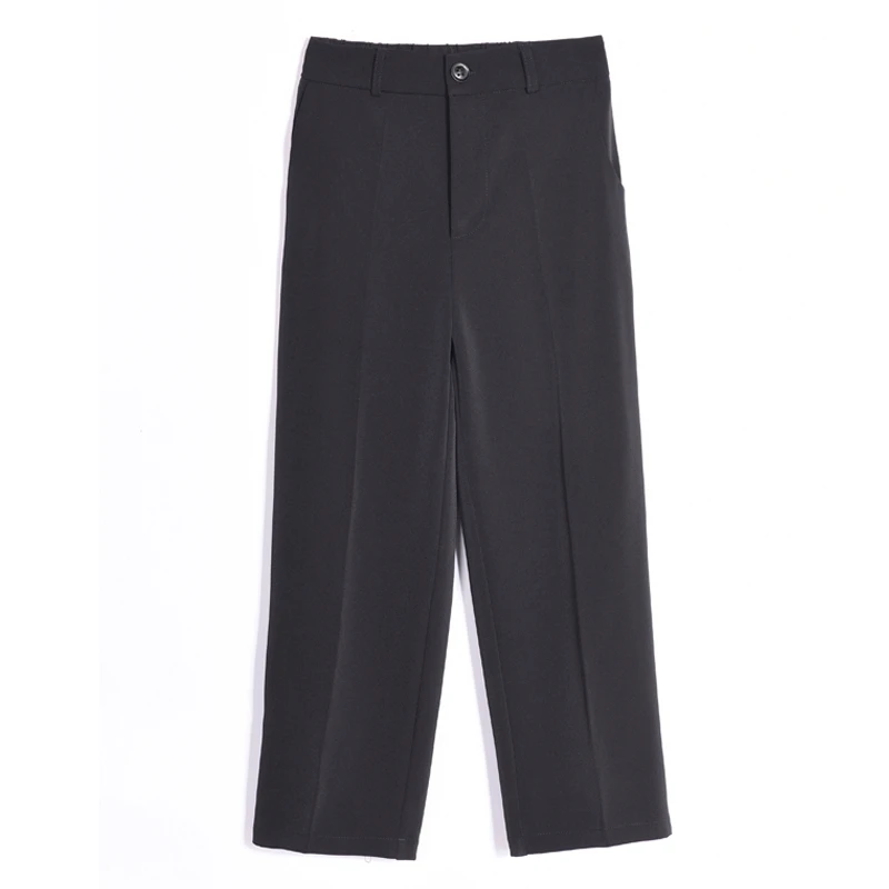 

2019 New Spring Summer Women's Casual High Waist OL Office Straight Trousers Black Slim Suit Pants Plus Size 3XL