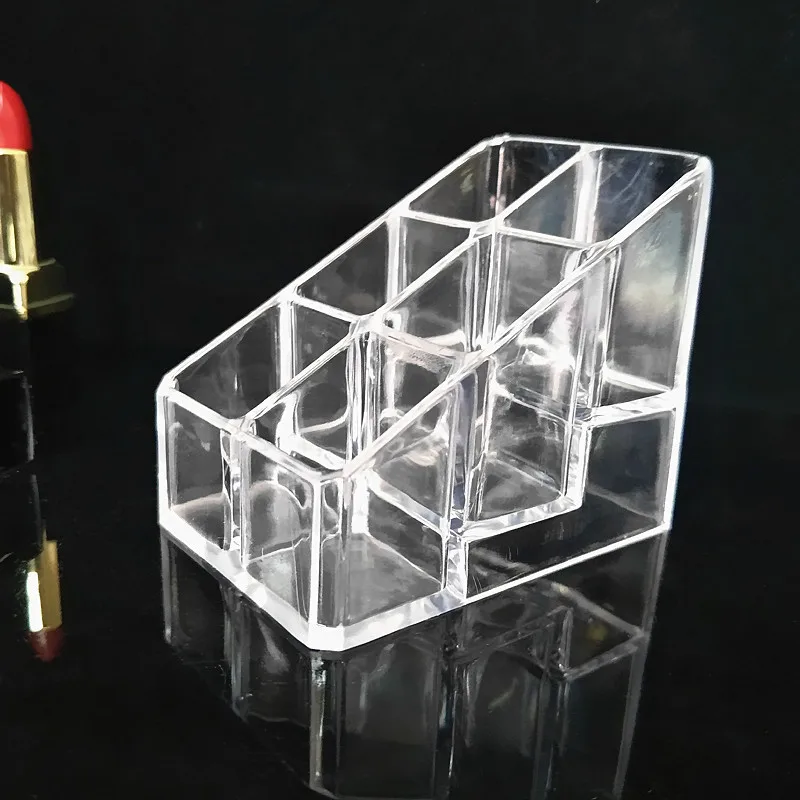 

Crystal 9 Grids Storage Rack Box Cosmetics Clear Storage Boxes Transparent Acrylic Lipstick Storage Holder