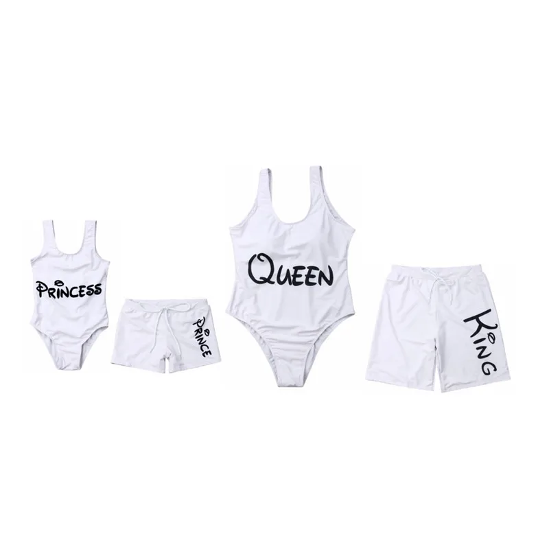 

Family Matching Mom Dad Daughter Son Letter Printing Swimwear Summer 2019 Sleeveless Swimsuits Casual Bathing Suits Beachwear