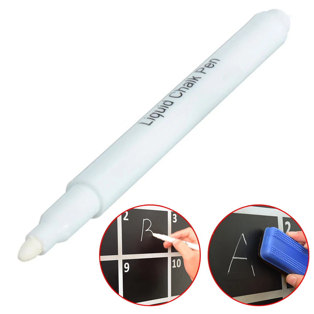 

1PCS White Liquid Chalk Pen Marker for Glass Writing Chalkboard Blackboard Hot Liquid Chalk Marker pen