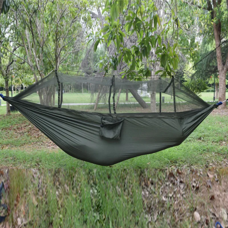 

High Quality Outdoor Double Hammock Tree Travel Camping 2 People Swing Bed With Mosquito Net Suitable for courtyard