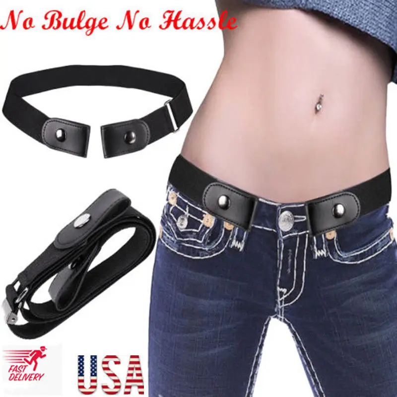 Buckle free Elastic Women Comfortable Invisible Belt for Jeans No Bulge