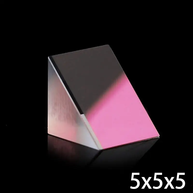 Оптическое стекло 5x5x5 мм треугольная призмовая линза K9 с отражающей пленкой