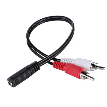 

3.5mm Stereo Audio Female Jack to 2-RCA Male Audio Cable Aux Cable for iPhone Edifer Home Theater DVD VCD Headphones