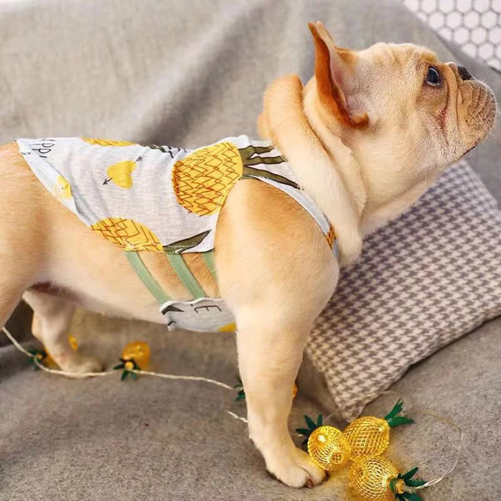 

New Summer Pet Dog Vests Puppy Dog Lovely Pineapple Print Vests For Small Medium Large Cat Dogs Pet Clothes Supplies