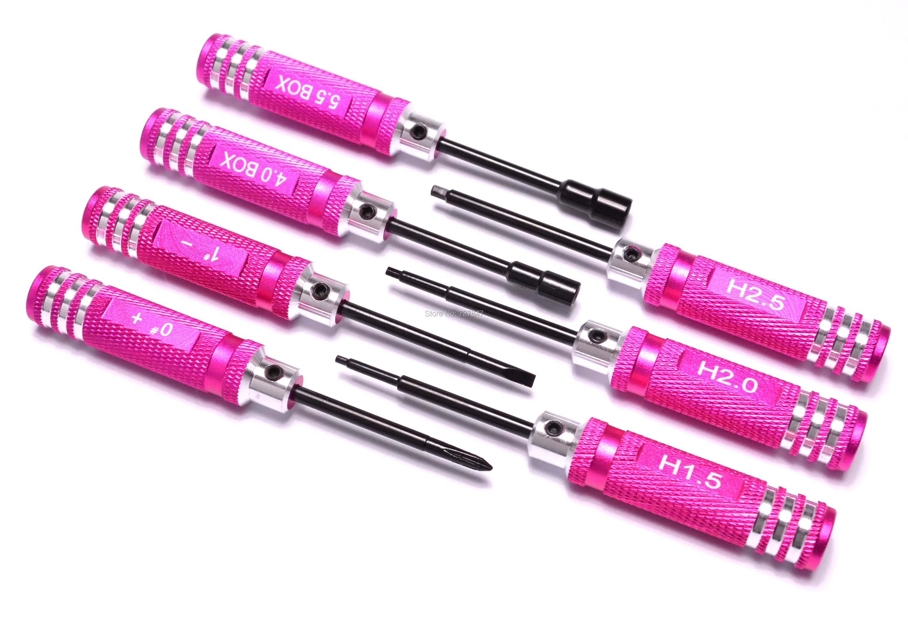10-in-1 RC schroevendraaierset met hex 1,5/2,0/2,5/3,0/4,0/5,5 mm sleuf-/kruiskopschroevendraaier, RC-gereedschapsset voor RC auto, vliegtuig, helikopter, drone, boot, robot