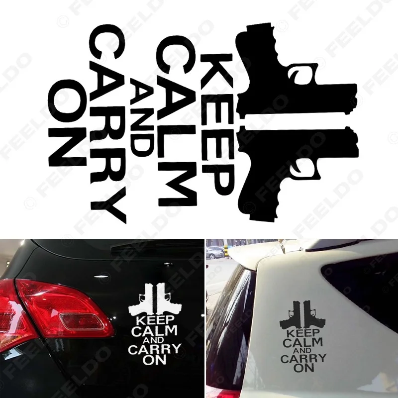 11x17 см с надписью KEEP CALM AND ручной клади игрушечное ружье автомобиля Стикеры