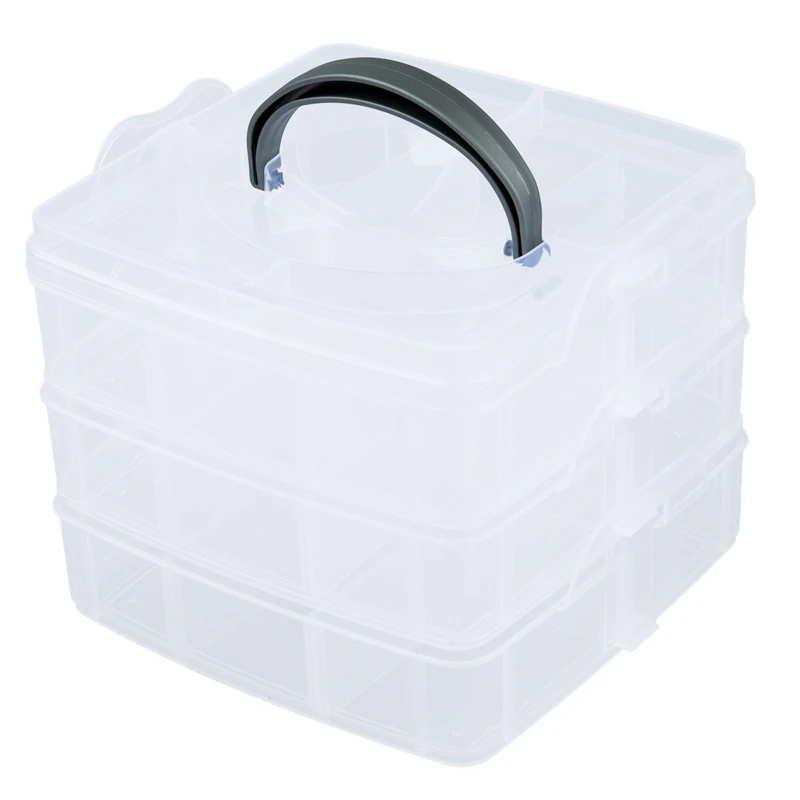 Pills Jewelry Nail Tips Case Holder Storage Organizer 3 Layers Box 18 Grids