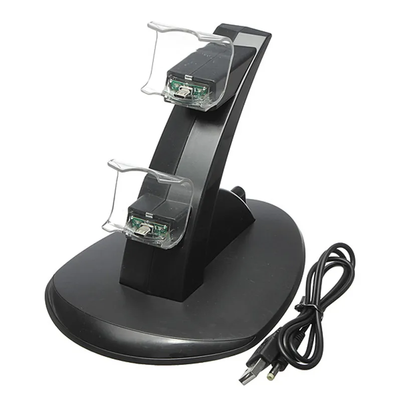 

2 Game Controller Charger Station Stand For PS4 Controller Top Selling Black PVC Material Dual USB Charging Dock