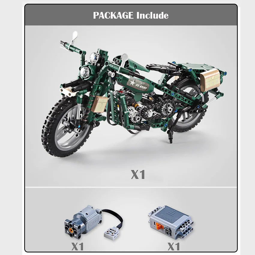 550PCS Motorcycle Model Building Blocks set with Motor Battery Box Bricks Compatible for Legoes LEPIN Technic blocks Toys Gift 