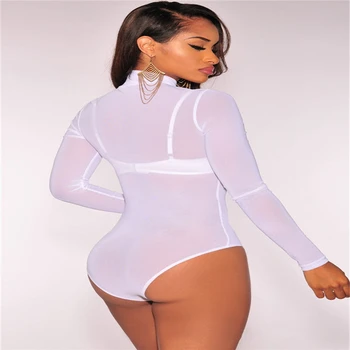 

Women Lace Long Sleeve Sexy Bodysuit Jumpsuit Romper women see-throng jumpsuit romper