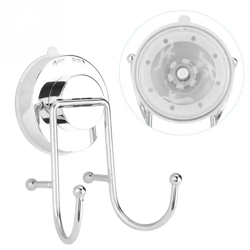 

Double Hanger Wall Hook Stainless ABS Wall Sucker Hanger Holder Strong Suction Cup Kitchen Bathroom Wall Door Hook Hanger