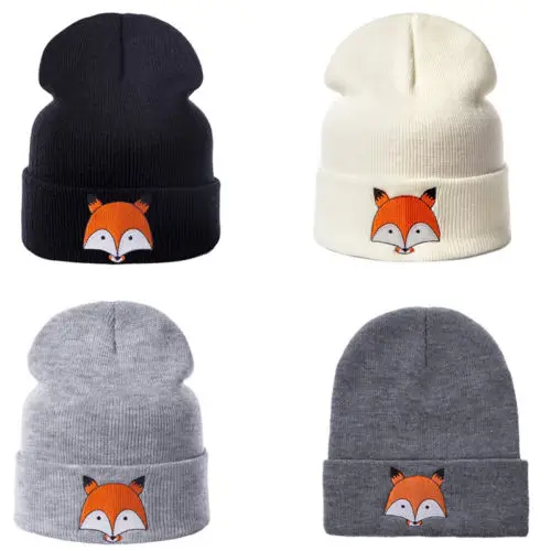 Cute Toddler Kids Infant Winter Warm Crochet Knit Hat Beanie Cap Fox pattern | Детская одежда и обувь