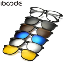 Iboode солнцезащитные очки TR90 унисекс для мужчин и женщин магнит прозрачные линзы с 5 поляризованными линзами Близорукие Солнцезащитные очки Oculos