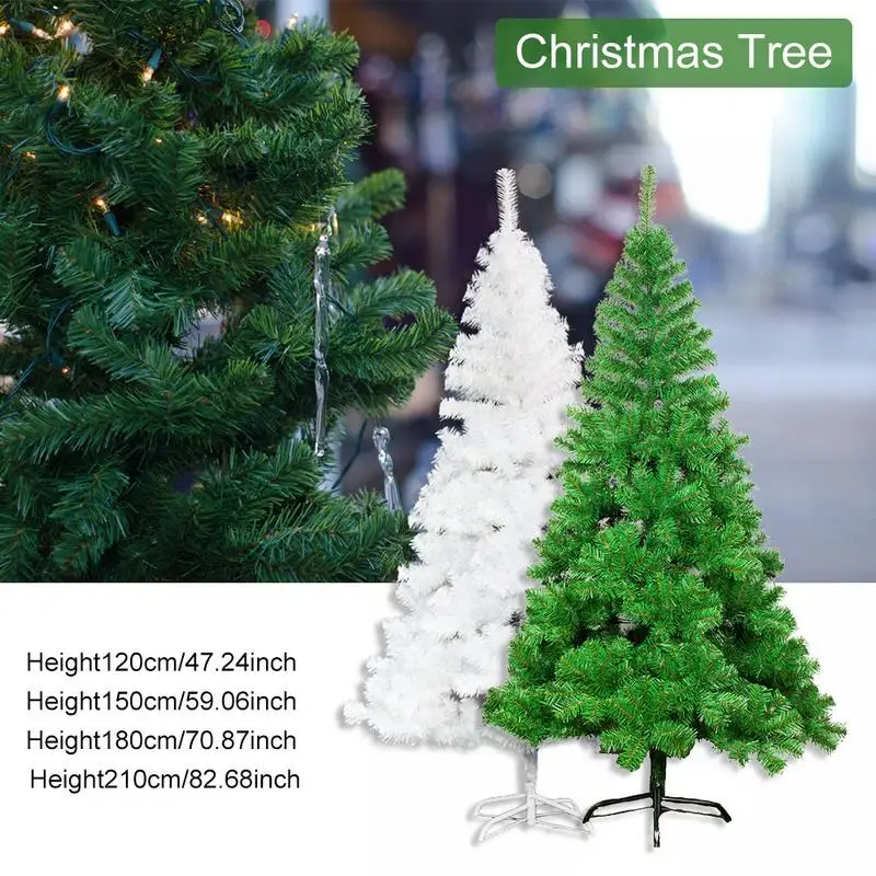 

1.2/1.5/1.8/2.1M Iron Stand Christmas Tree Green/White Dense Style For Home Party Christmas Decoration Ship from UK