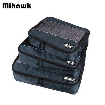

Mihawk 3Pcs/Set Packing Organizers Folding Travel Portable Sorting Cube Durable Clothes Packing System Wholesale Zip Accessories