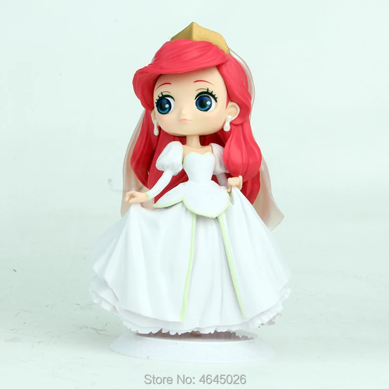 Q Posket Characters Jasmine Ariel Mermaid Pvc Action Figure Belle Dreamy Style Wedding Dress Princess Dolls