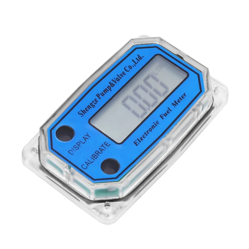 

New Lcd Digital Flow Meter Turbine Flowmeter Fuel Flow Meter 15-120L For Chemicals Water Sea Adjust Liquid Flow Meter
