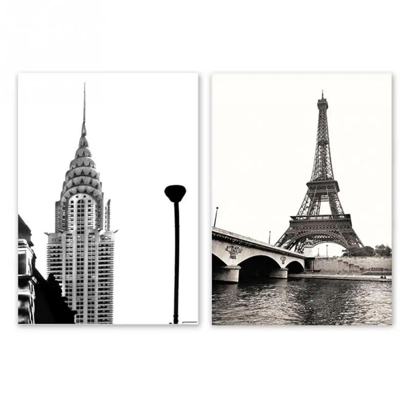 

Wall Art Painting Tower Building Pattern Canvas Printed Picture Home Office Decor Gift