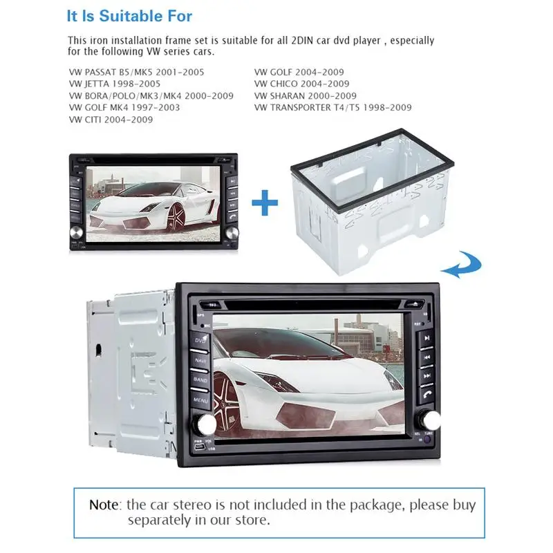 

2 Din Android Car DVD Player Car Radio Radio Mounting Frame For Golf / Polo / MK3 / Jetta / Nissan Car Universal Panel Frame