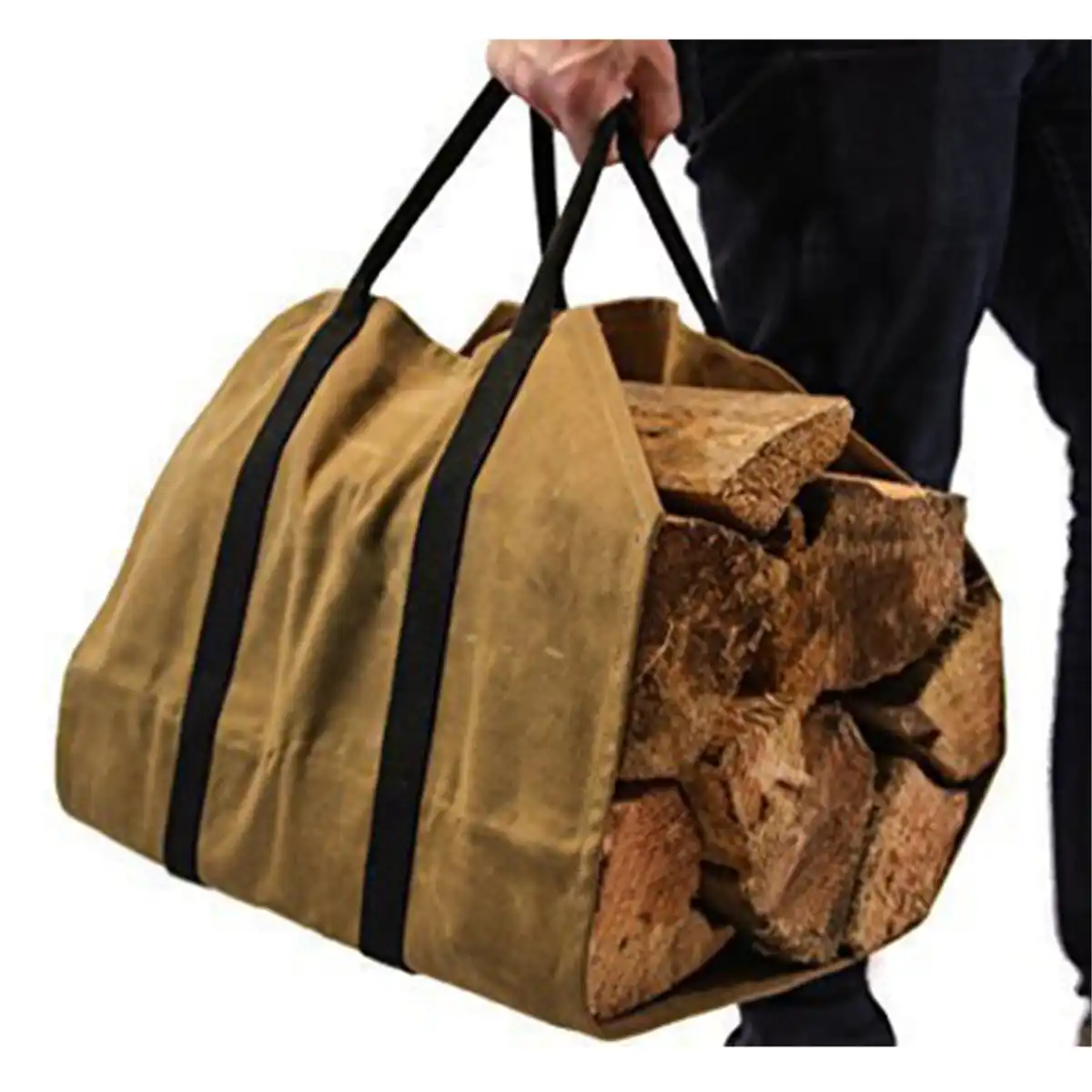 Large Firewood Carrying Log Carrier Bag Stove Wood Storage Bag Waterproof