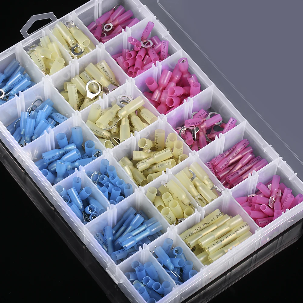 

480 / 300 / 200Pcs Electrical Wire Connectors Insulated Solder Sleeve Tube Heat Shrink Sorder Terminal Waterproof Butt Kit