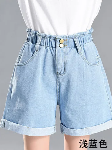 

High Waist Jeans Shorts Women 2018 Summer Jeans Retro Fashion Boyfriend Wide Leg Pants Keen Length Denim Short Plus Size O8R2