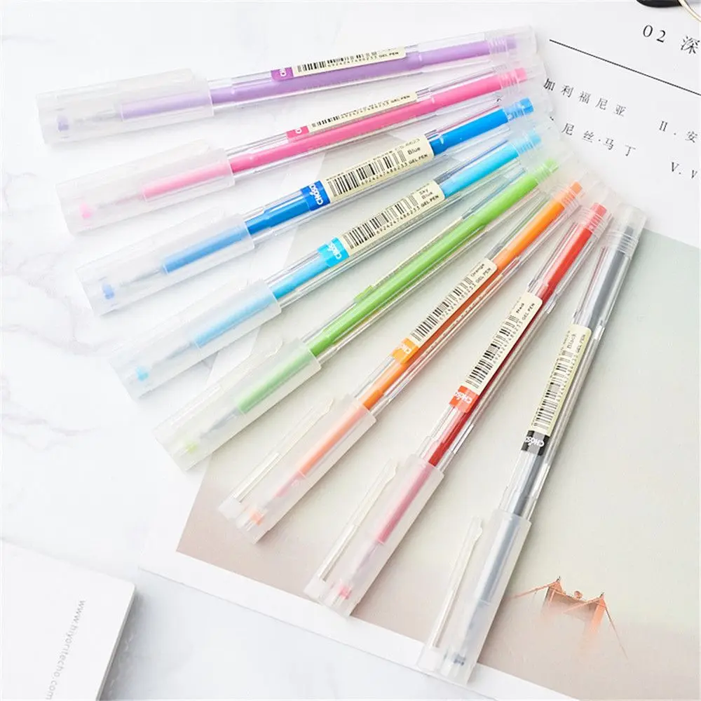 

8pcs/set Candy Color Gel Pens 0.5mm Colorful Ink Signature Pens Kawaii Stationery Kids Gifts School Office Writing Supplies