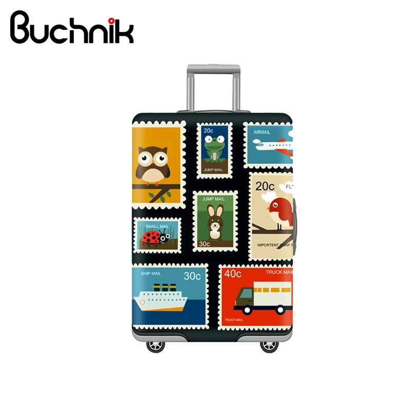 

Vintage Stamp Travel Suitcase Protective Cover Print Elastic Trolley Luggage Baggage Bag Suit Case Accessories Supplies Items